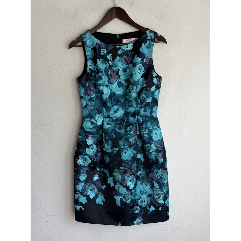 Lela Rose Dark Floral Dress 4 Romantic Luxury Garden Party Boat Neck Silk Lined